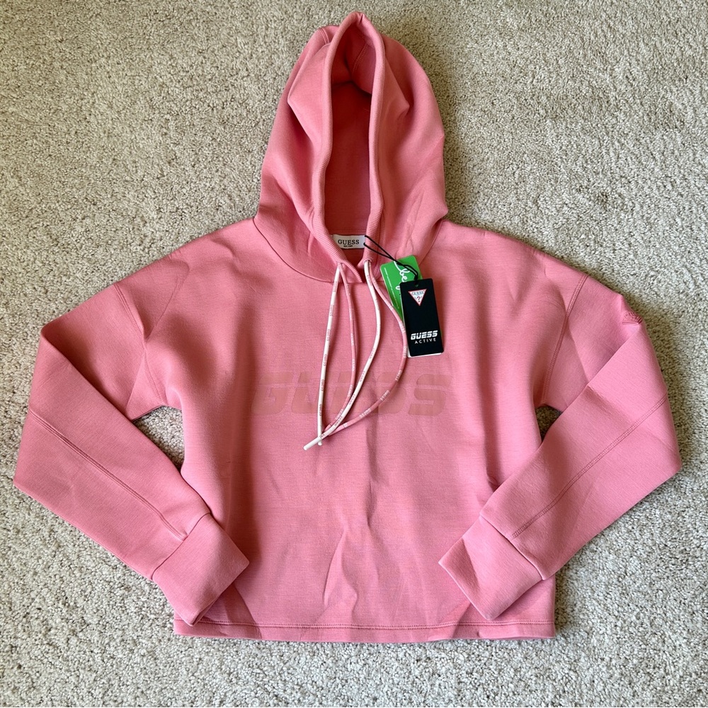 GUESS Eco Allie Hooded Scuba Sweatshirt Activewear Size Small NWT